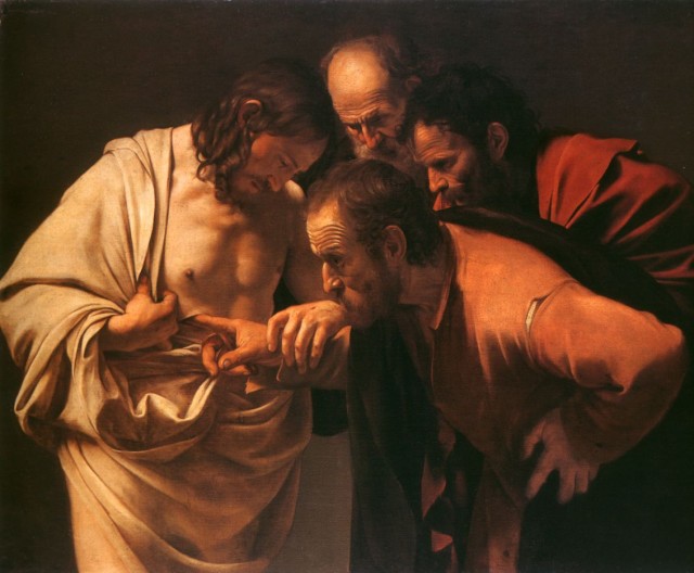 Polidoro Caldaria da Caravaggio: Der ungläubige Thomaspublic domain